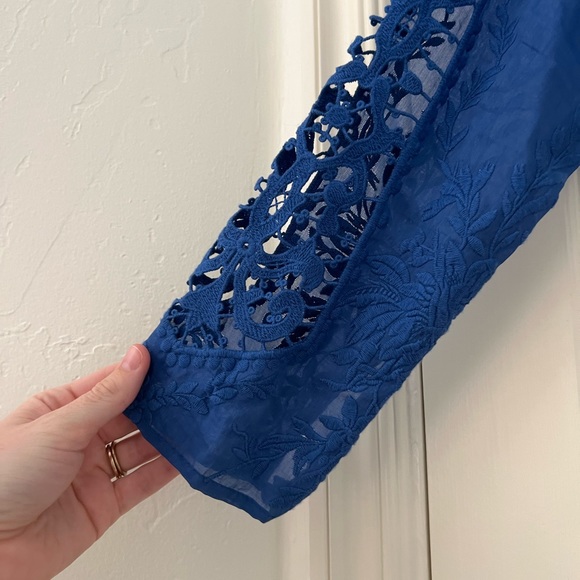 Blue Lace Jersey Diaries top - Picture 2 of 3